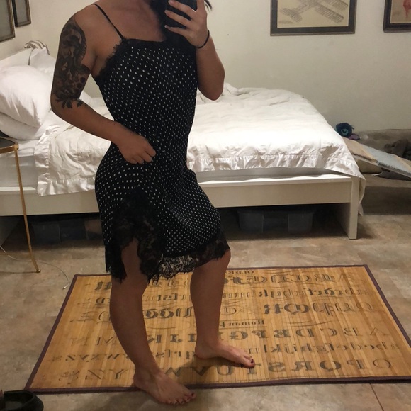 Free People Other - Free people polka dot lace slip dress